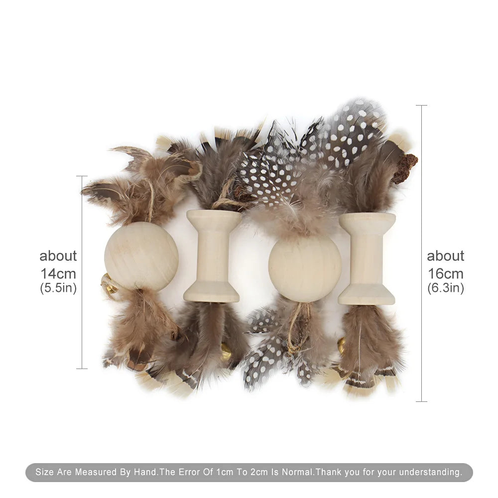 3-Piece Feather Cat Teaser Set