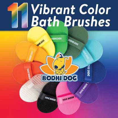 Bodhi Dog Shampoo Brush - Pet Grooming & Bath Supplies for Dogs and Cats - Bath Brush for Long & Short Hair - Premium Scrubber for Shower, Showerhead, Sprayer & Bathing (One Pack, Blue)