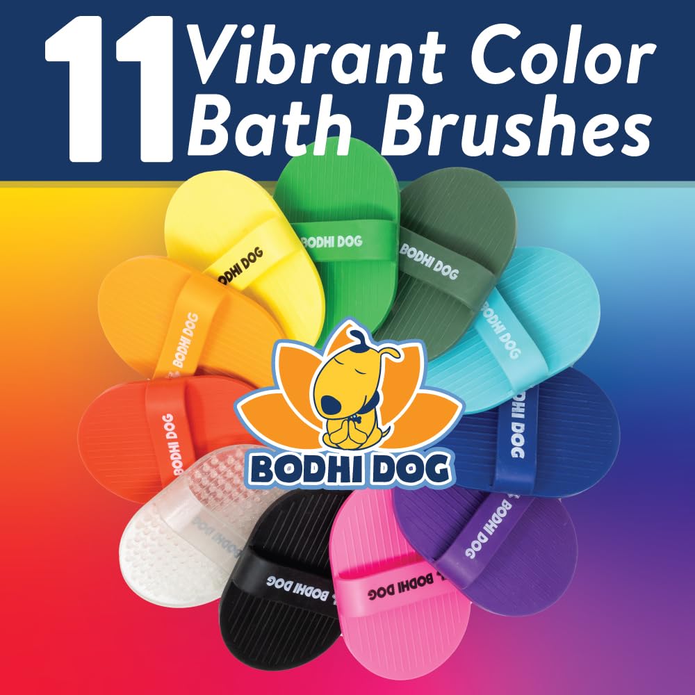 Bodhi Dog Shampoo Brush - Pet Grooming & Bath Supplies for Dogs and Cats - Bath Brush for Long & Short Hair - Premium Scrubber for Shower, Showerhead, Sprayer & Bathing (One Pack, Blue)