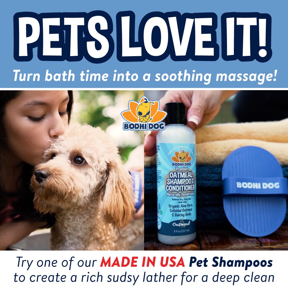 Bodhi Dog Shampoo Brush - Pet Grooming & Bath Supplies for Dogs and Cats - Bath Brush for Long & Short Hair - Premium Scrubber for Shower, Showerhead, Sprayer & Bathing (One Pack, Blue)
