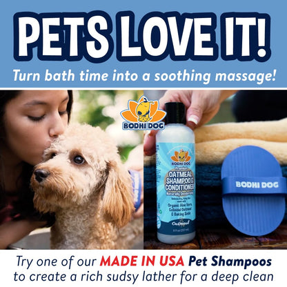 Bodhi Dog Shampoo Brush - Pet Grooming & Bath Supplies for Dogs and Cats - Bath Brush for Long & Short Hair - Premium Scrubber for Shower, Showerhead, Sprayer & Bathing (One Pack, Blue)