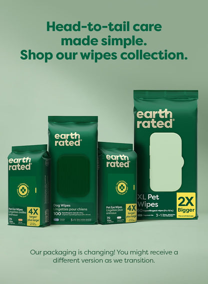 Earth Rated Dog Wipes for Paws & Butt, Deodorizing, Lavender, 100ct