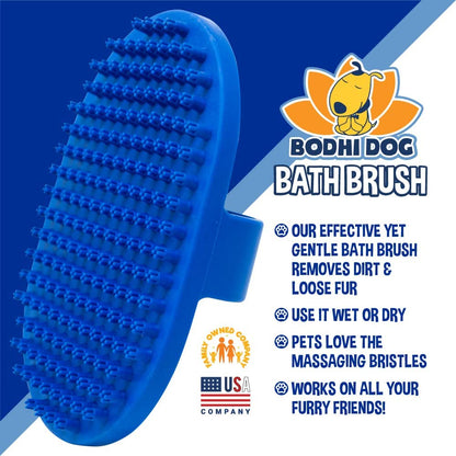 Bodhi Dog Shampoo Brush - Pet Grooming & Bath Supplies for Dogs and Cats - Bath Brush for Long & Short Hair - Premium Scrubber for Shower, Showerhead, Sprayer & Bathing (One Pack, Blue)