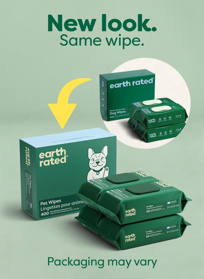Earth Rated Dog Wipes for Paws & Butt, Deodorizing, Lavender, 100ct