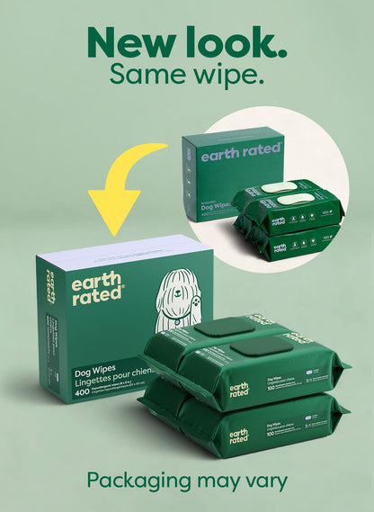 Earth Rated Dog Wipes for Paws & Butt, Deodorizing, Lavender, 100ct