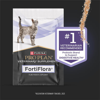 Pro Plan Veterinary Diets FortiFlora Daily Probiotic Powder Supplement for Cats with Digestive Support and Immune System