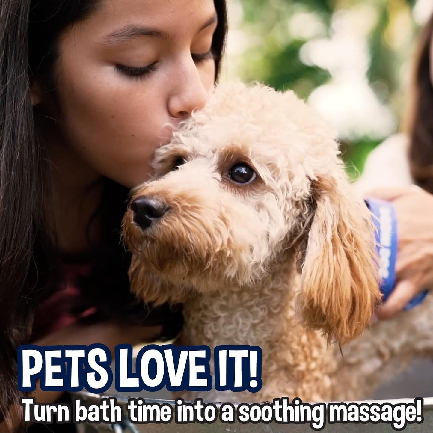 Bodhi Dog Shampoo Brush - Pet Grooming & Bath Supplies for Dogs and Cats - Bath Brush for Long & Short Hair - Premium Scrubber for Shower, Showerhead, Sprayer & Bathing (One Pack, Blue)