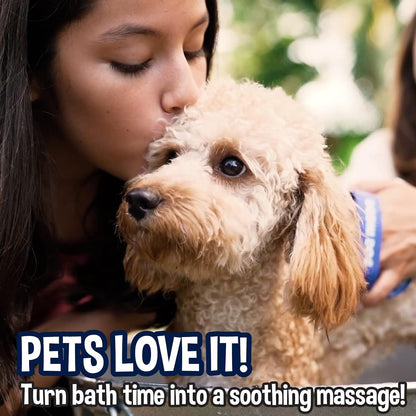 Bodhi Dog Shampoo Brush - Pet Grooming & Bath Supplies for Dogs and Cats - Bath Brush for Long & Short Hair - Premium Scrubber for Shower, Showerhead, Sprayer & Bathing (One Pack, Blue)