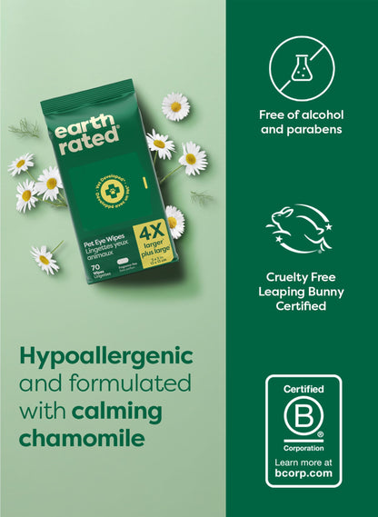 Earth Rated Dog Wipes for Paws & Butt, Deodorizing, Lavender, 100ct