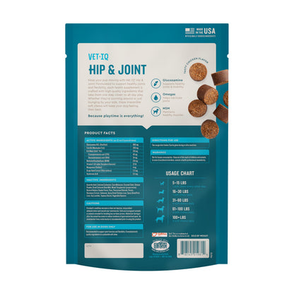VetIQ Glucosamine Hip & Joint Supplement for Dogs, 180 Soft Chews, Joint Support Supplement with MSM and Krill, Dog Health Supplies Large & Small Breed, Chicken Flavored Chewables