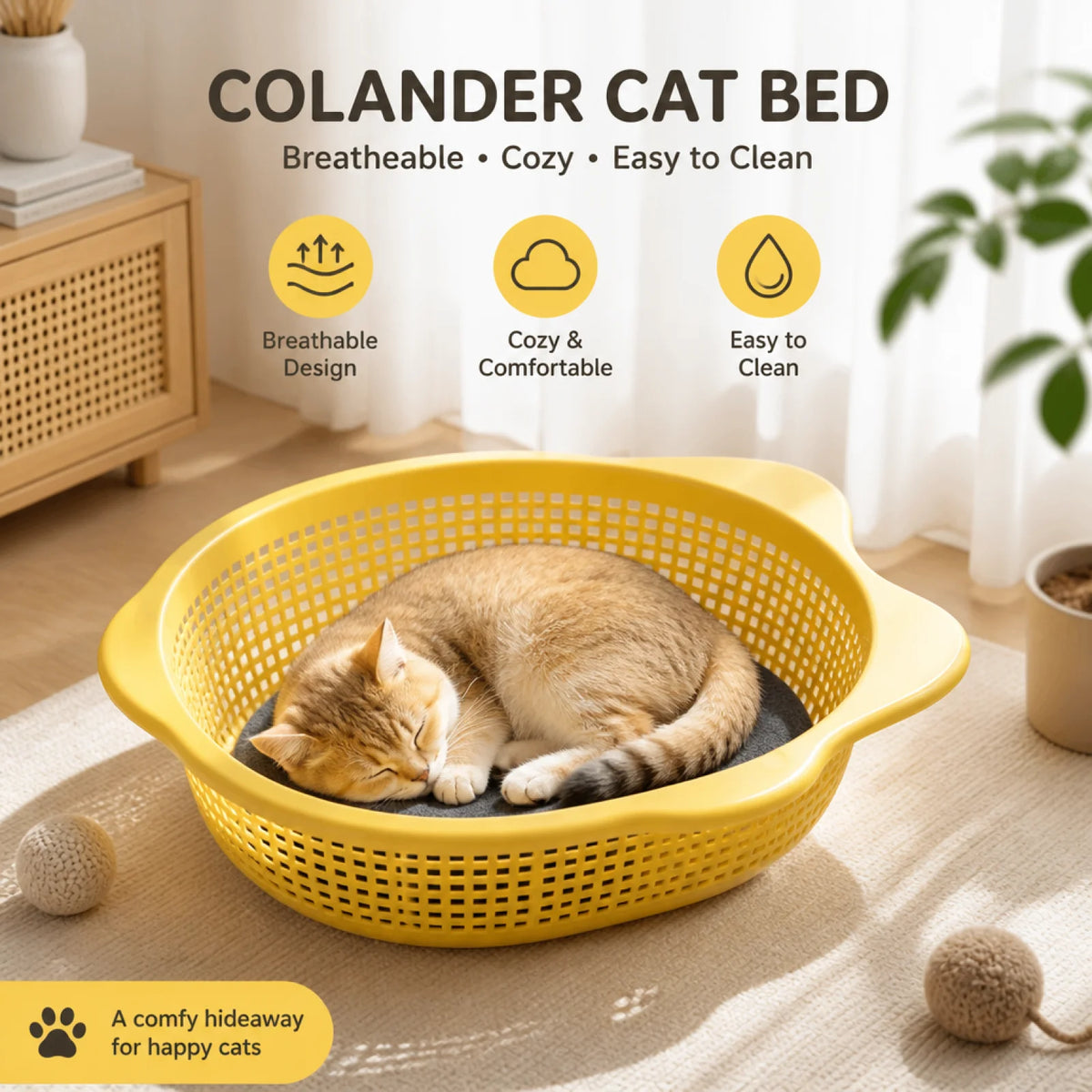 Breathable Thickened Cat Basket Bed