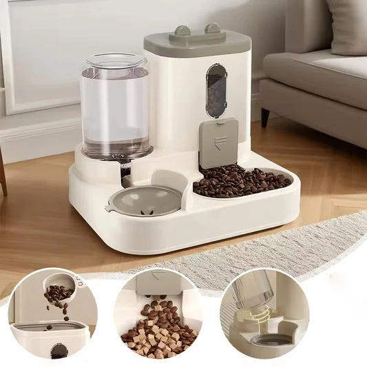Pet Large-Capacity Feeder Integrated Automatic Water Dispenser Cat Food Bowl Dog Feeding Bowl Cat Bowl Dog Bowl Pet Supplies