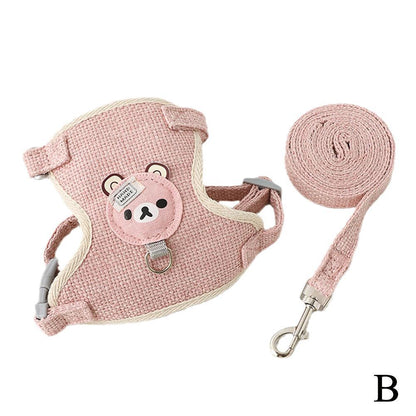 Small Pet Adjustable Vest Harness & Leash Set