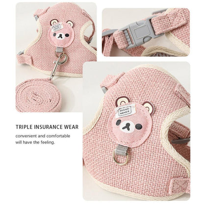 Small Pet Adjustable Vest Harness & Leash Set
