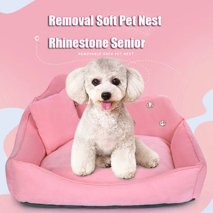 Luxury Rhinestone Princess Pet Bed