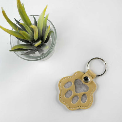 Dog Paw Pet Hair Keepsake Keychain