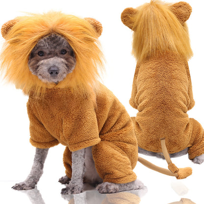 Cross-Border Pet Dog Clothes, Cat Autumn and Winter Four-Legged Cotton Coat, Cartoon Transformation Clothing, Cat Clothing, Dog Clothing Supplies