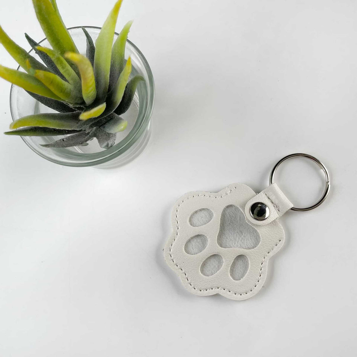 Dog Paw Pet Hair Keepsake Keychain