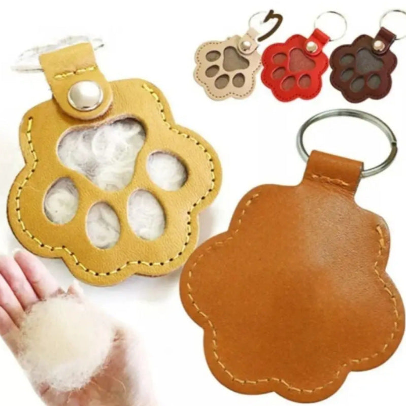 Dog Paw Pet Hair Keepsake Keychain