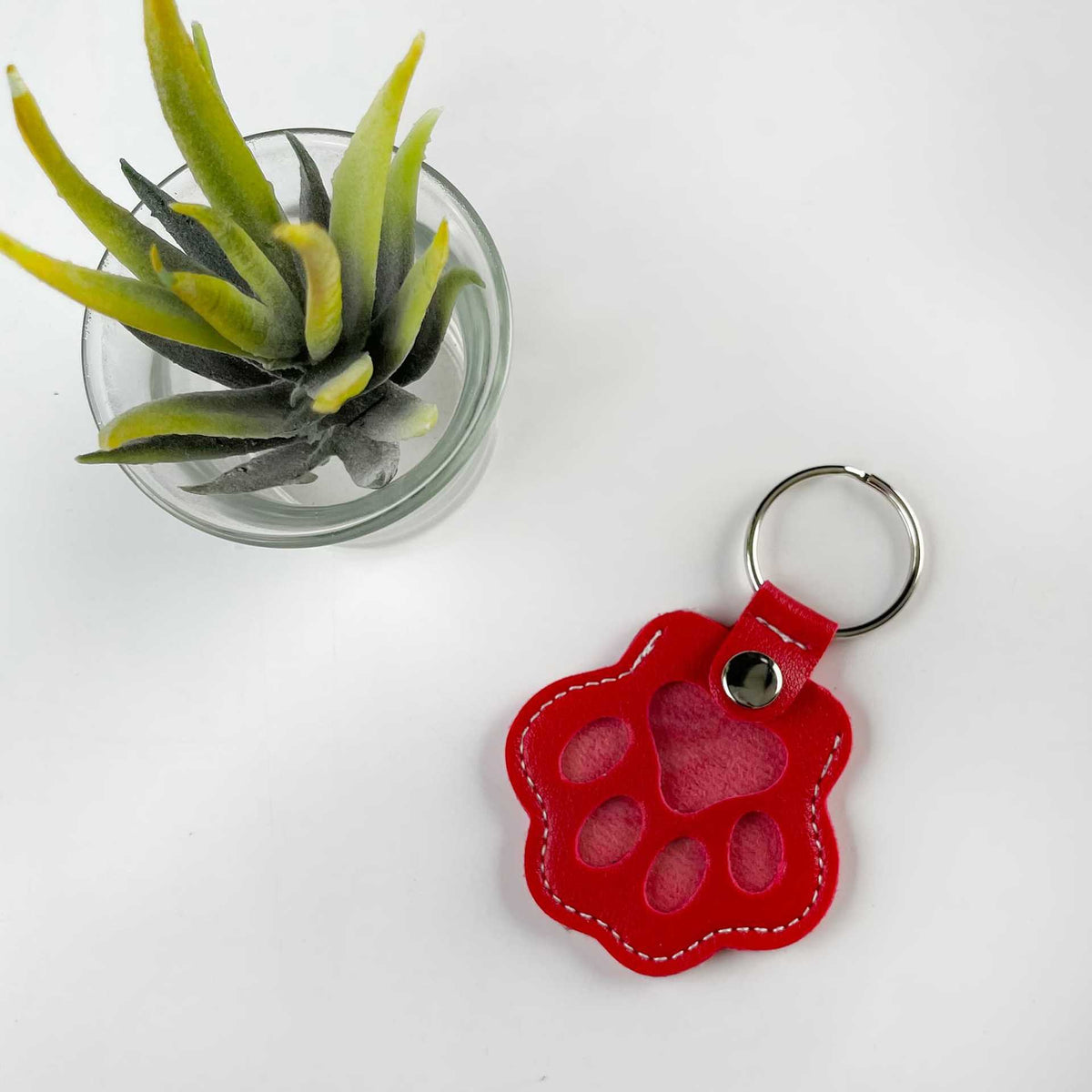 Dog Paw Pet Hair Keepsake Keychain