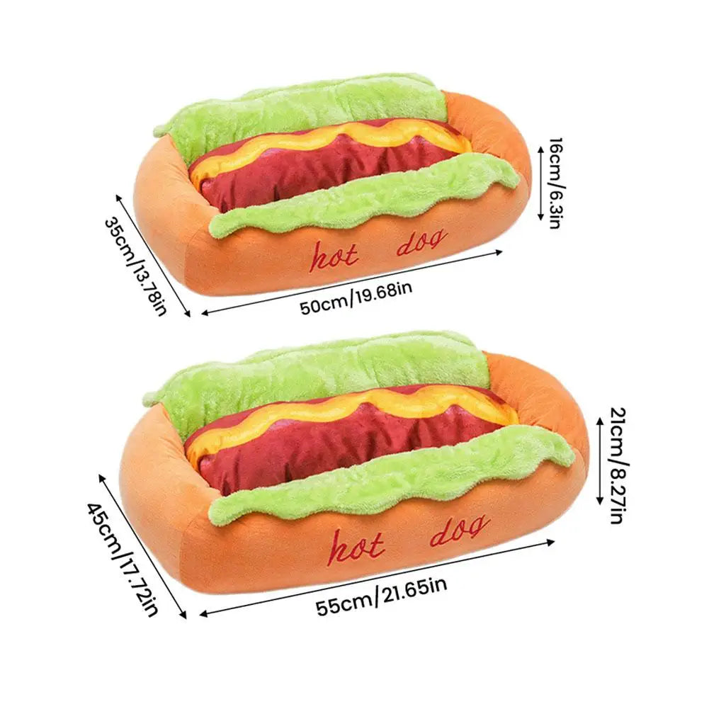 Hot Dog-Shaped Dog & Cat Lounger