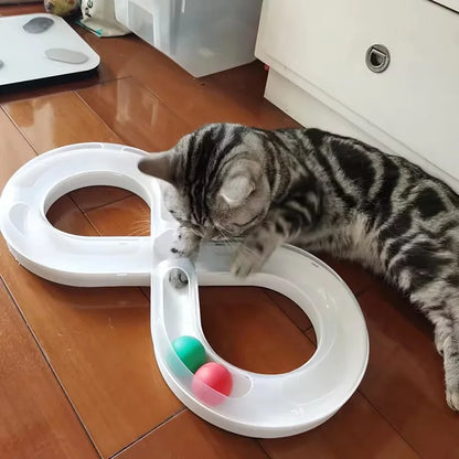 Cat Toy Self Entertaining Track Ball with Spinner Disk Interactive Pet Supplies Pet Orbital Ball Toys Pet Supplies