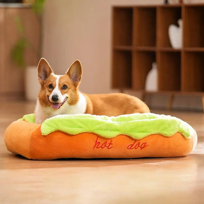 Hot Dog-Shaped Dog & Cat Lounger