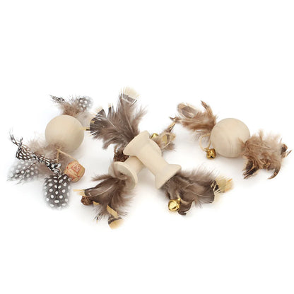 3-Piece Feather Cat Teaser Set