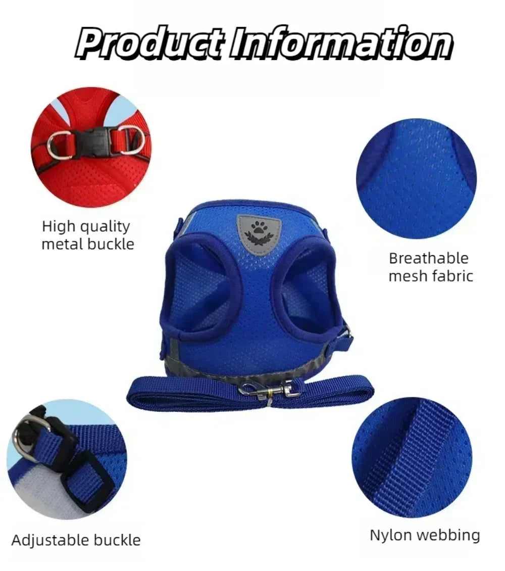 Reflective Escape-Resistant Cat Harness & Leash