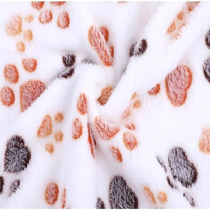 Soft and Skin Friendly Pet Sleeping Blanket Dog Paw Printed Warm Pad Suitable for All Seasons for Household Pet Bedding