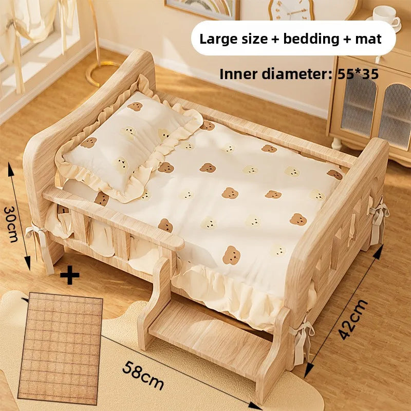 Solid Wood Pet Bed