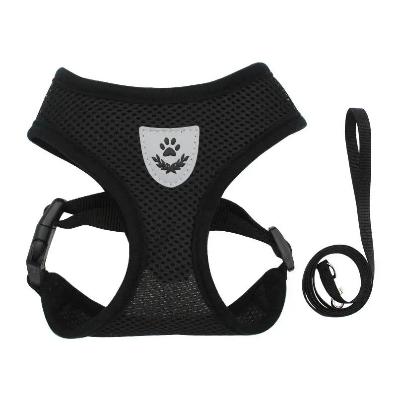 Soft Mesh Cat & Small Dog Harness with Leash