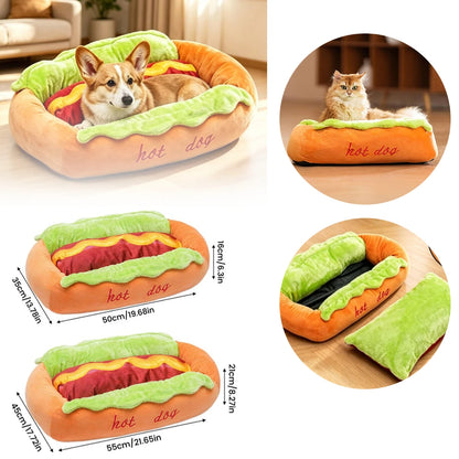Hot Dog-Shaped Dog & Cat Lounger