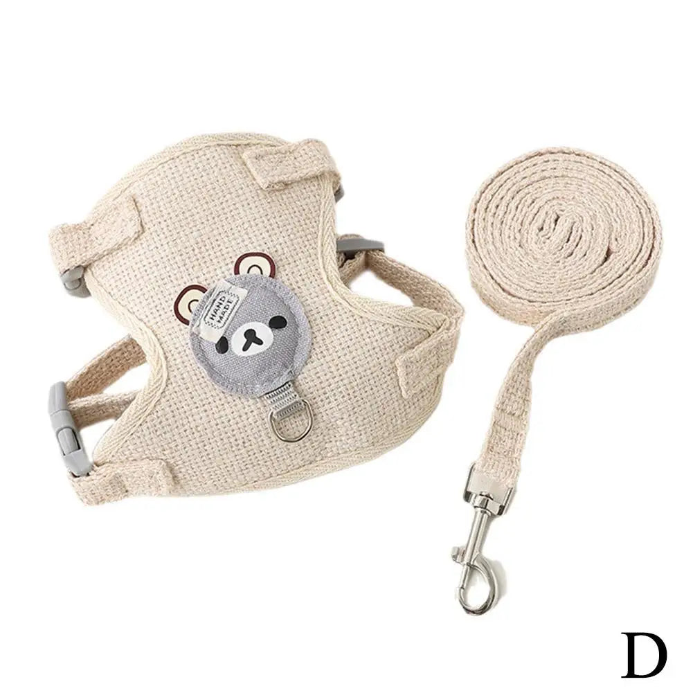 Small Pet Adjustable Vest Harness & Leash Set