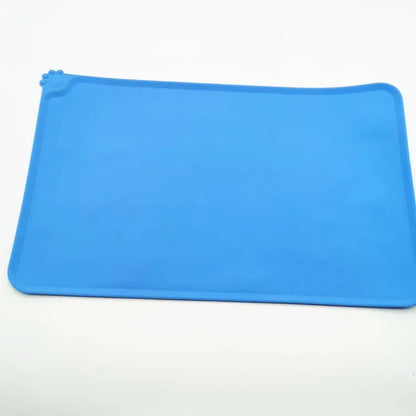 Silicone Pet Food & Water Bowl Mat with Raised Edge