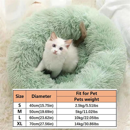 Plush Donut Calming Pet Bed