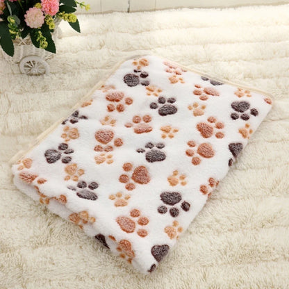 Soft and Skin Friendly Pet Sleeping Blanket Dog Paw Printed Warm Pad Suitable for All Seasons for Household Pet Bedding