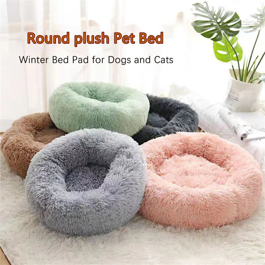 Plush Donut Calming Pet Bed
