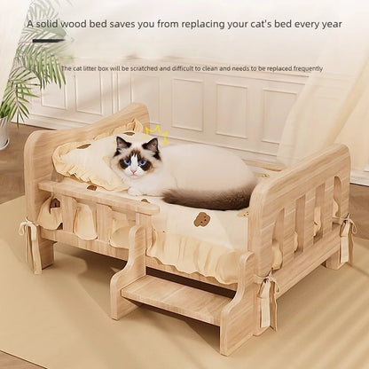 Solid Wood Pet Bed