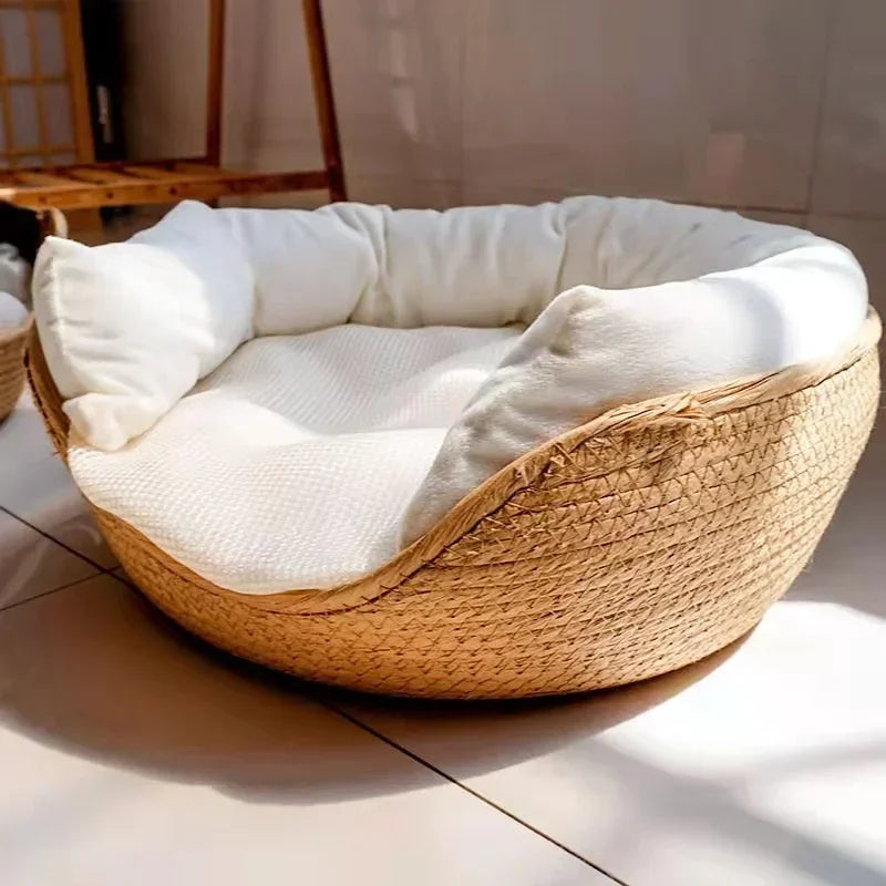Bamboo-Weave Pet Sofa Bed