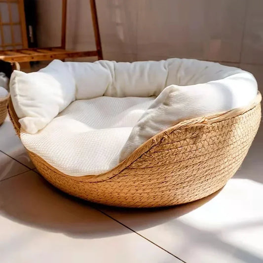 Bamboo-Weave Pet Sofa Bed