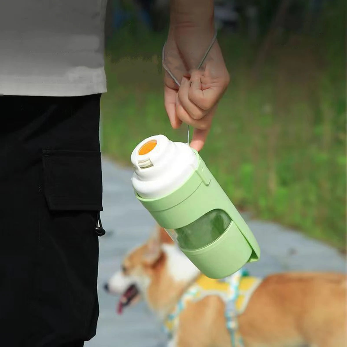 Dog & Cat Water Bottle with Food Storage