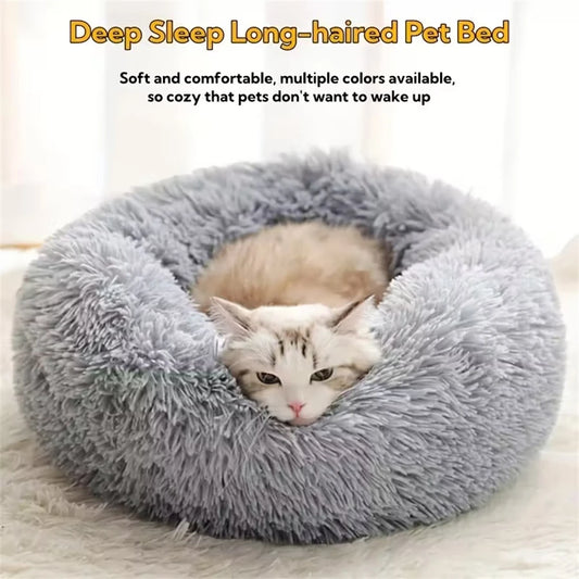 Plush Donut Calming Pet Bed