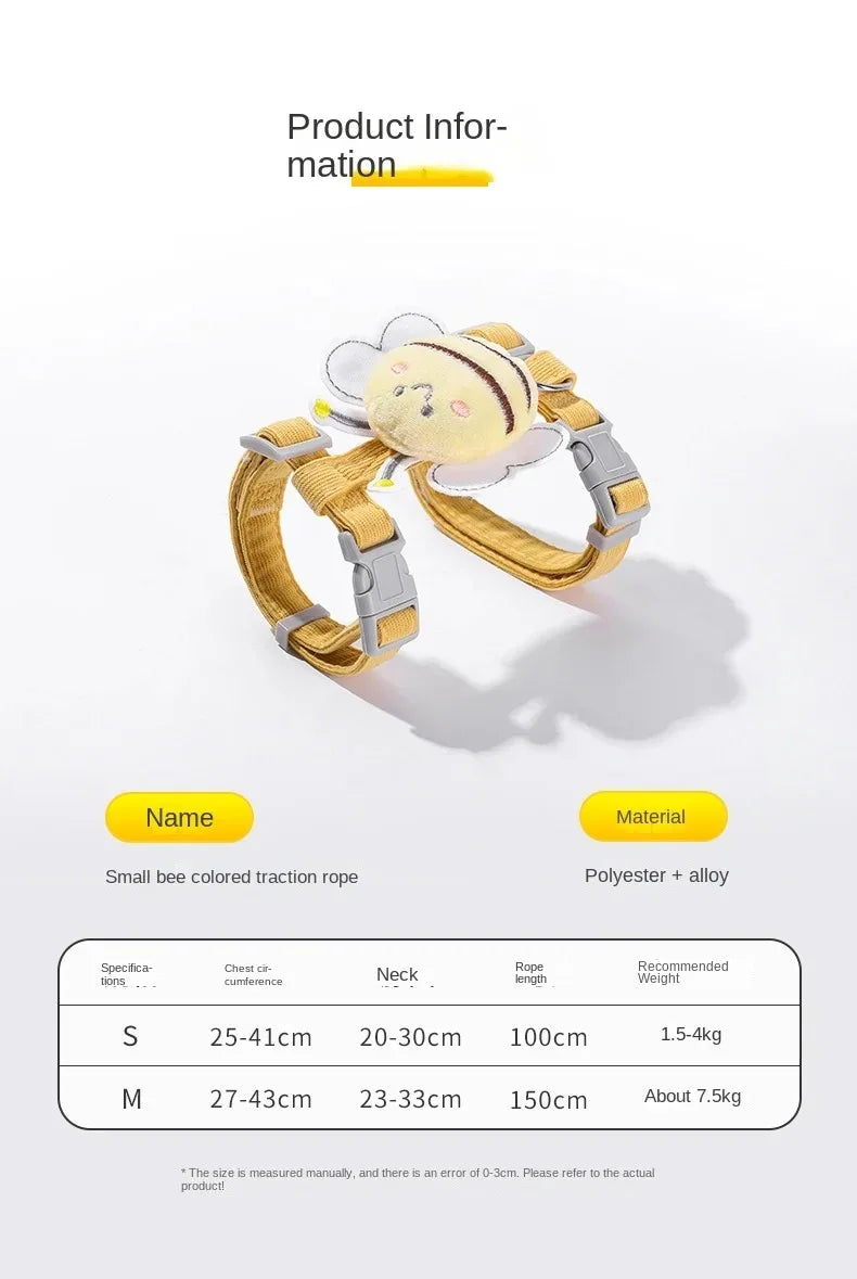 Bee-Themed Pet Harness & Leash Set