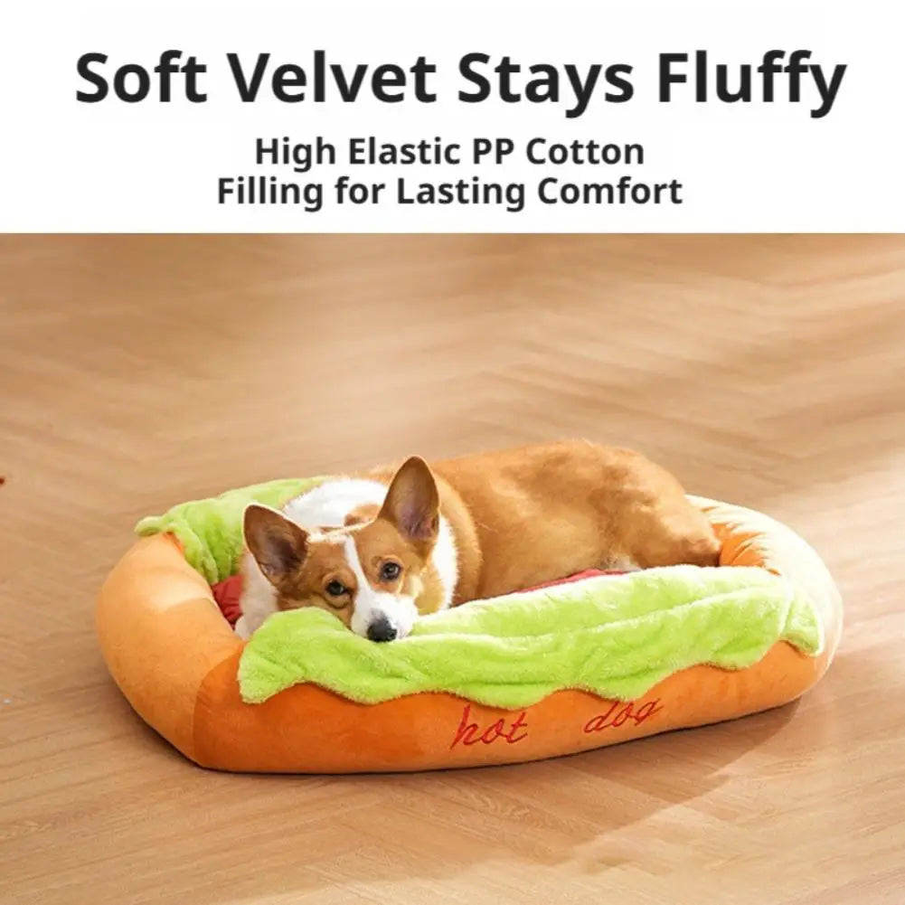 Hot Dog-Shaped Dog & Cat Lounger