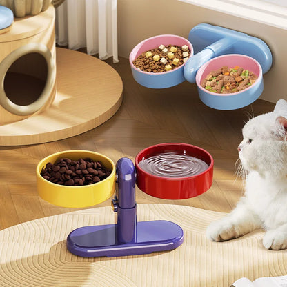 Pet supplies: Cat bowls/water bowls, dog bowls, tip-over resistant pet bowls, height adjustable.