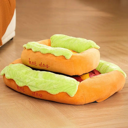 Hot Dog-Shaped Dog & Cat Lounger