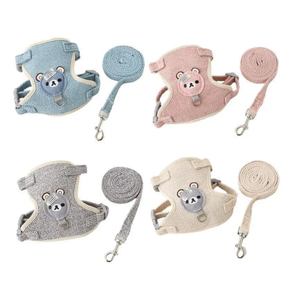 Small Pet Adjustable Vest Harness & Leash Set