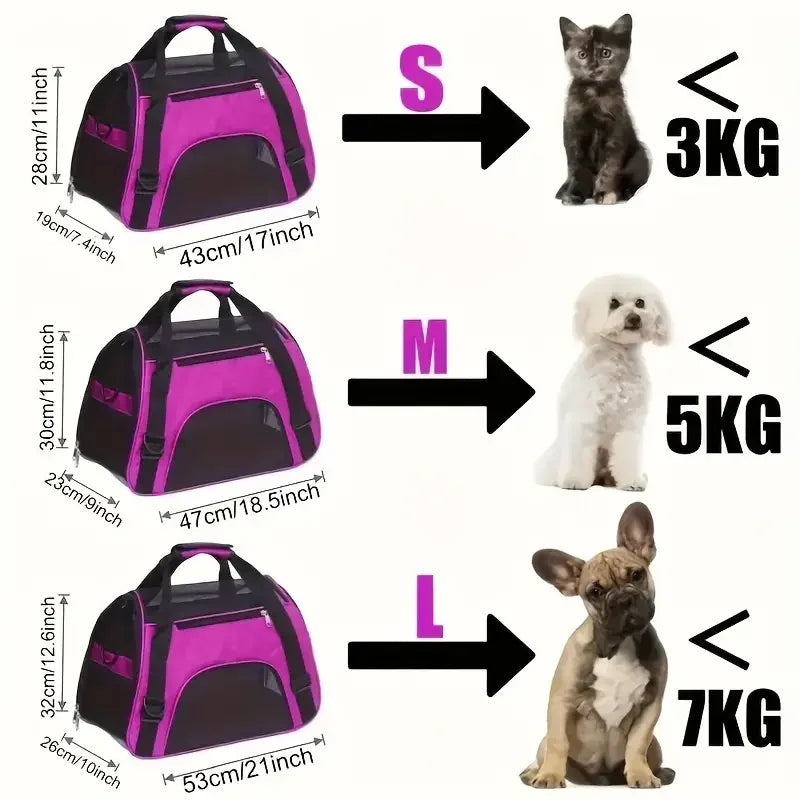 Portable Mesh Dog & Cat Travel Carrier
