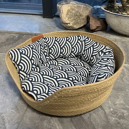 Bamboo-Weave Pet Sofa Bed